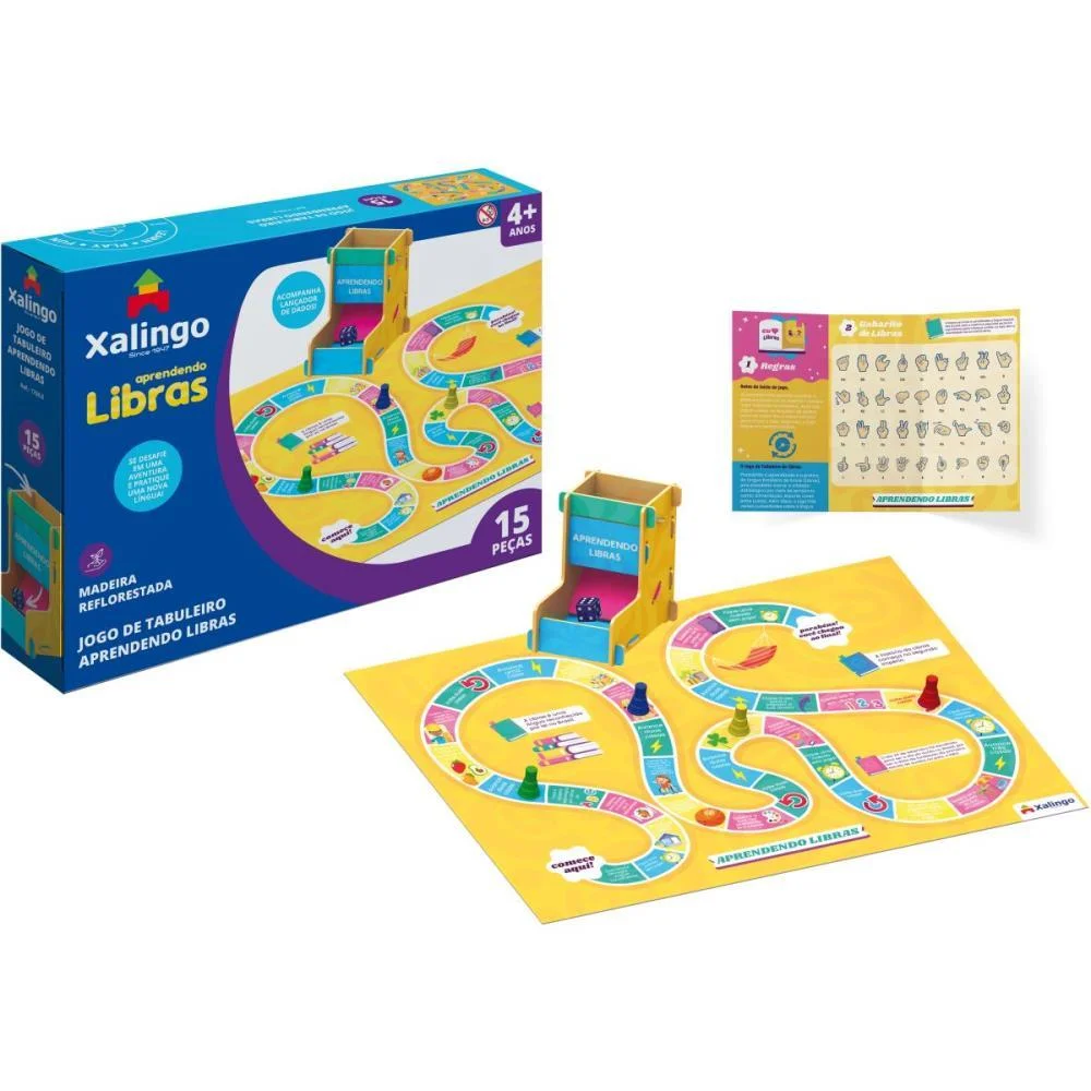 JOGO DE TABULEIRO APRENDENDO LIBRAS 15PCS XALINGO (UNIDADE) - imagem 3