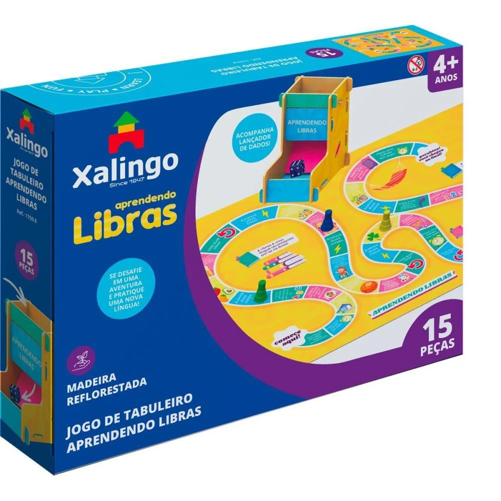 JOGO DE TABULEIRO APRENDENDO LIBRAS 15PCS XALINGO (UNIDADE) - imagem 4