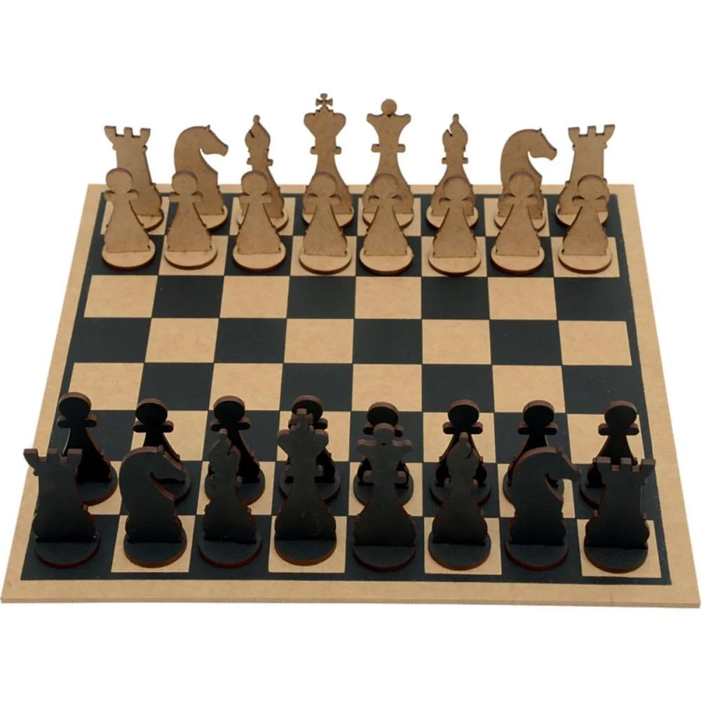 JOGO DE XADREZ TRADICIONAL EM MADEIRA AQUARELA BRINQUEDOS (UNIDADE) - imagem 3