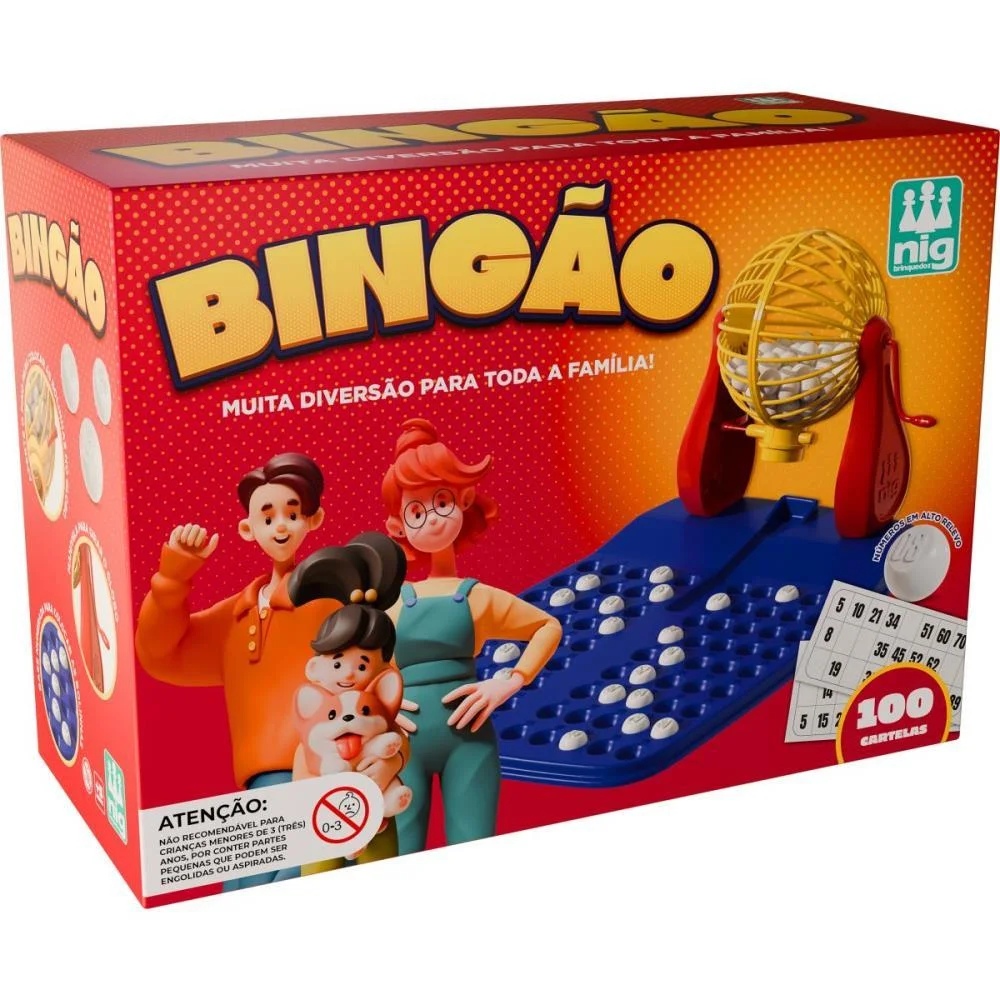 JOGO DE BINGO BINGAO 100 CARTELAS NIG BRINQUEDOS (UNIDADE) - imagem 4
