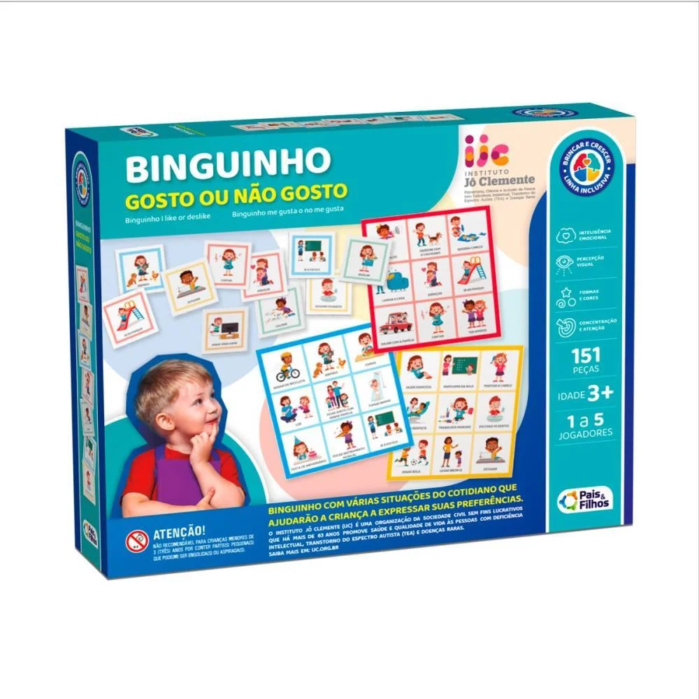JOGO DE BINGO BINGUINHO GOSTO OU NAO GOSTO PAIS E FILHOS (UNIDADE) - imagem 4