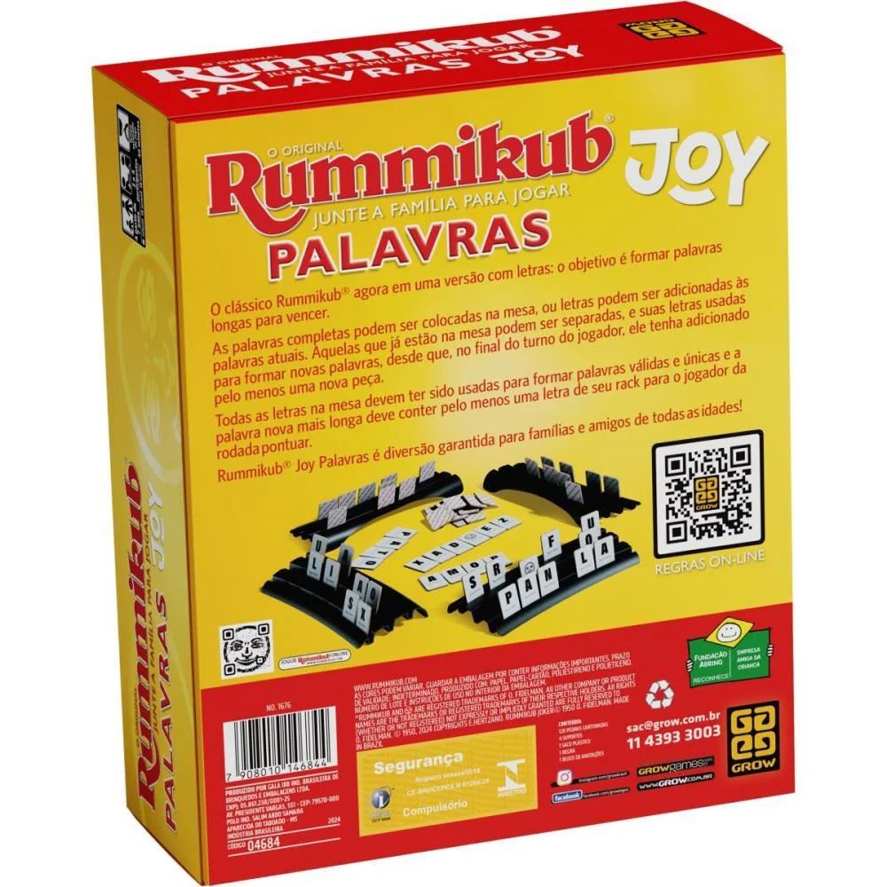 JOGO DIVERSO RUMMIKUB JOY PALAVRAS GROW (UNIDADE) - imagem 5