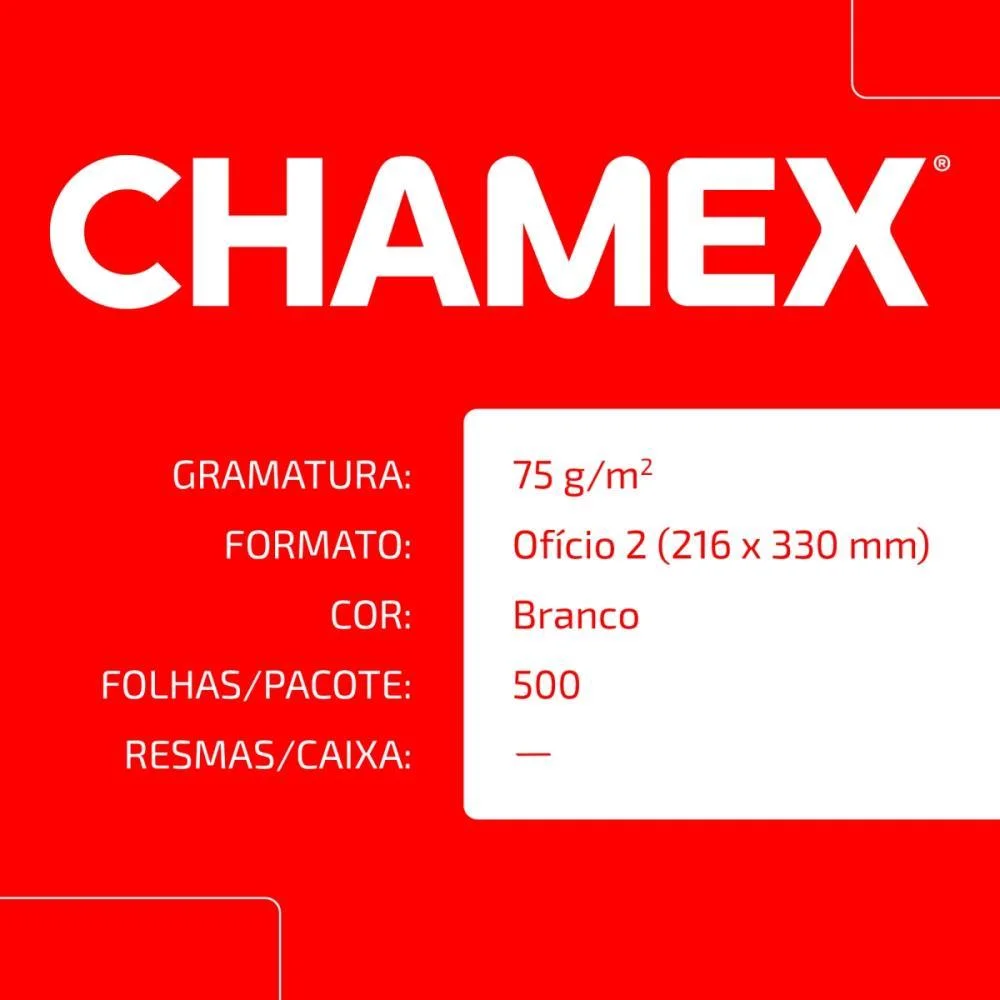 PAPEL SULFITE OFICIO 2 CHAMEX 75G 500 FOLHAS CHAMEX (PACOTE) - imagem 6