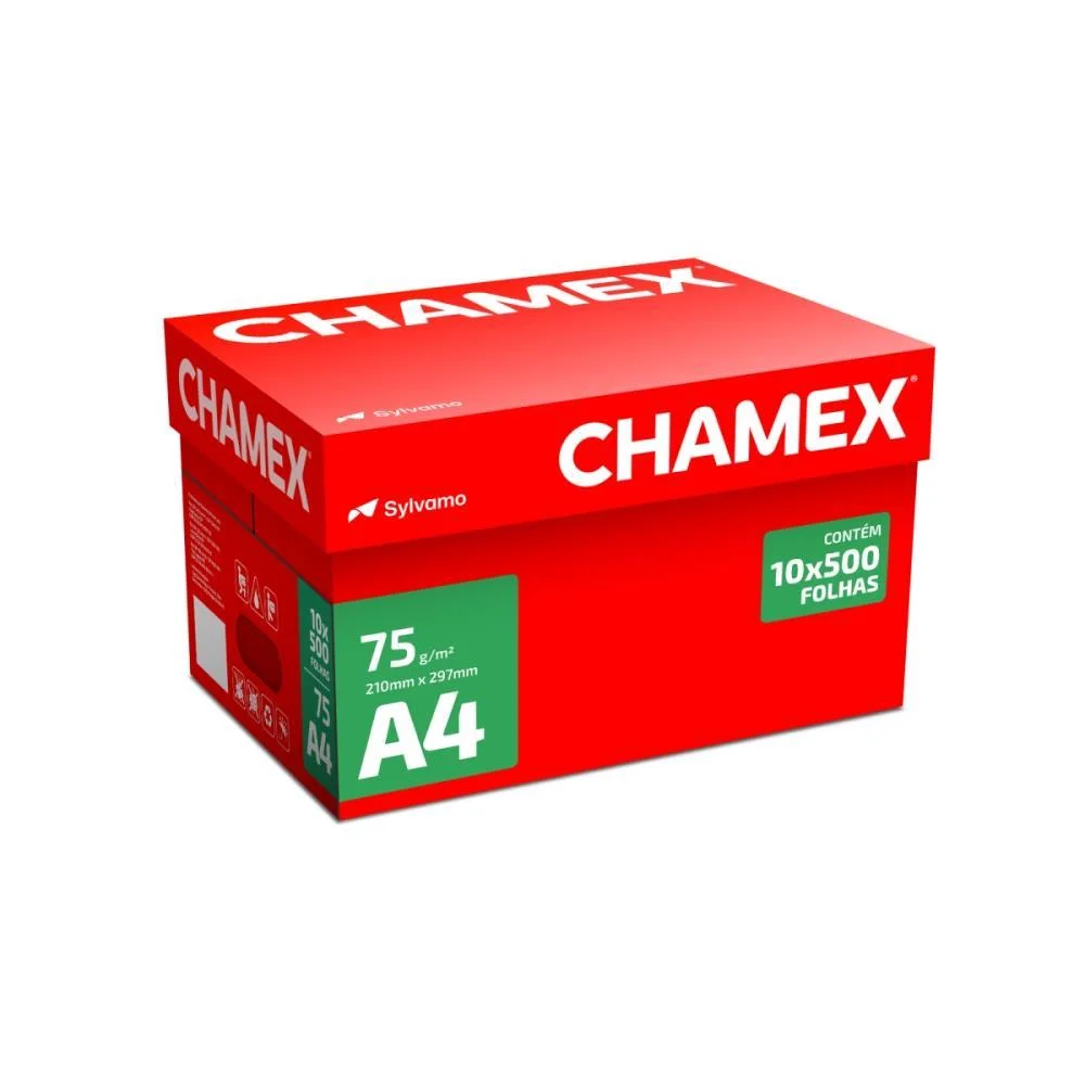 PAPEL SULFITE A4 CHAMEX 75G 10 PCTX500 FLS CHAMEX (CAIXA) - imagem 3