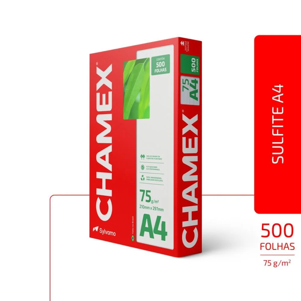 PAPEL SULFITE A4 CHAMEX 75G 10 PCTX500 FLS CHAMEX (CAIXA) - imagem 5