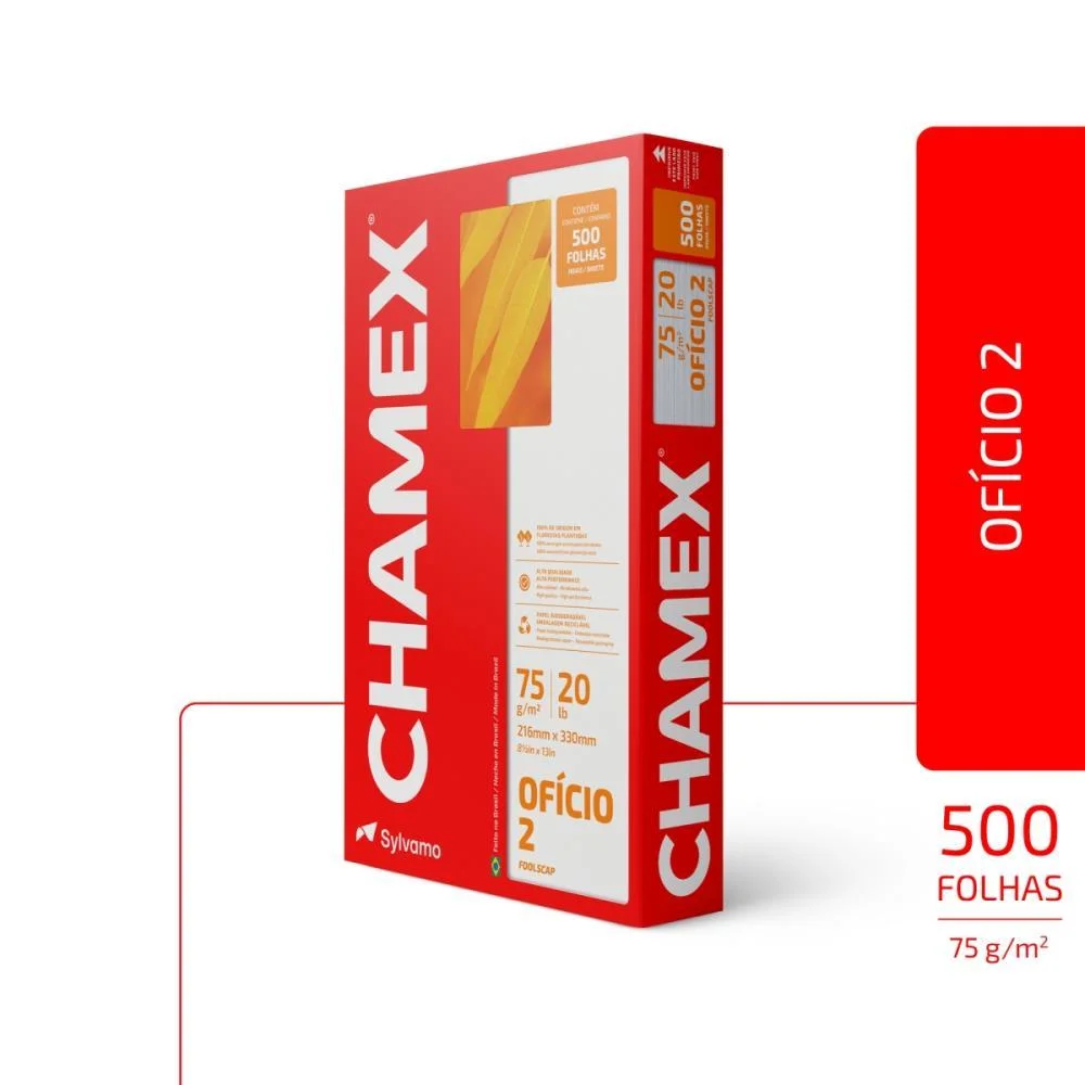 PAPEL SULFITE OFICIO 2 CHAMEX 75G 10 PCTX500 FLS CHAMEX (CX.C/10) - imagem 5