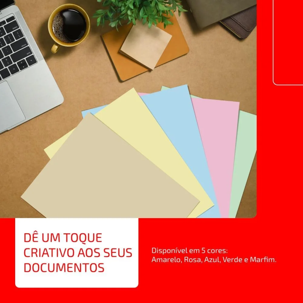 PAPEL SULFITE A4 COLORIDO CHAMEX 75G ROSA CHAMEX (PCT/500) - imagem 5
