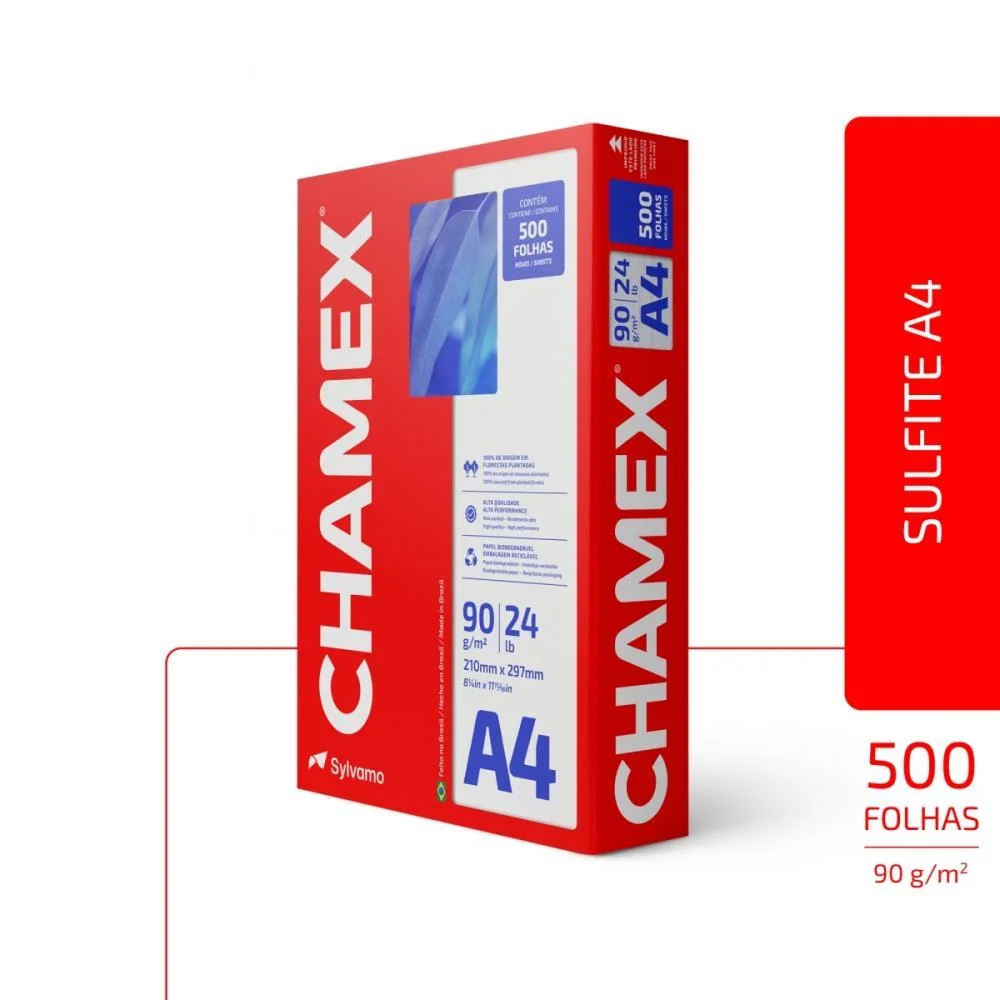 PAPEL SULFITE A4 CHAMEX SUPER 90G 500 FOLHAS CHAMEX (PACOTE) - imagem 4