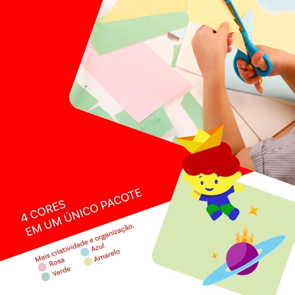 PAPEL SULFITE A4 COLORIDO CHAMEQUINHO 75G 4 CORES CHAMEX (PCT.C/100) - imagem 5