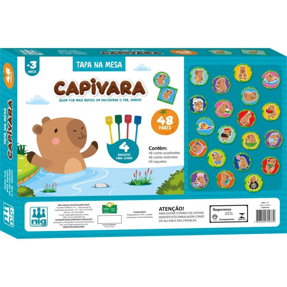 JOGO DIVERSO CAPIVARA TAPA NA MESA 48PARES NIG BRINQUEDOS (UNIDADE) - imagem 5