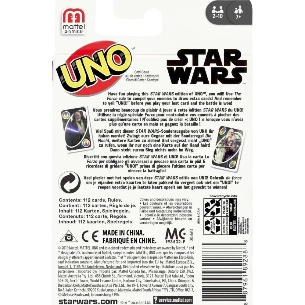JOGO DE CARTAS UNO STAR WARS MATTEL (UNIDADE) - imagem 6