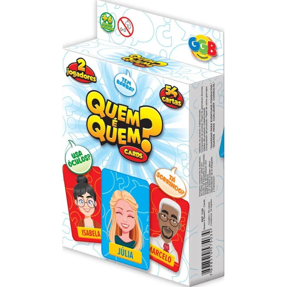 JOGO DE CARTAS QUEM É QUEM? 54 CARTAS GGB PLAST (UNIDADE) - imagem 4