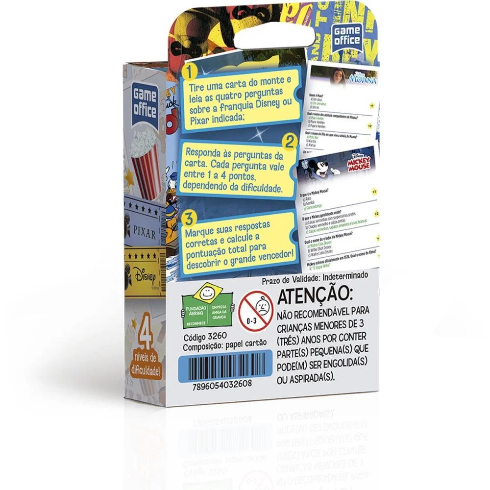 JOGO DE CARTAS QUIZ DA DISNEY POCKET TOYSTER (UNIDADE) - imagem 5