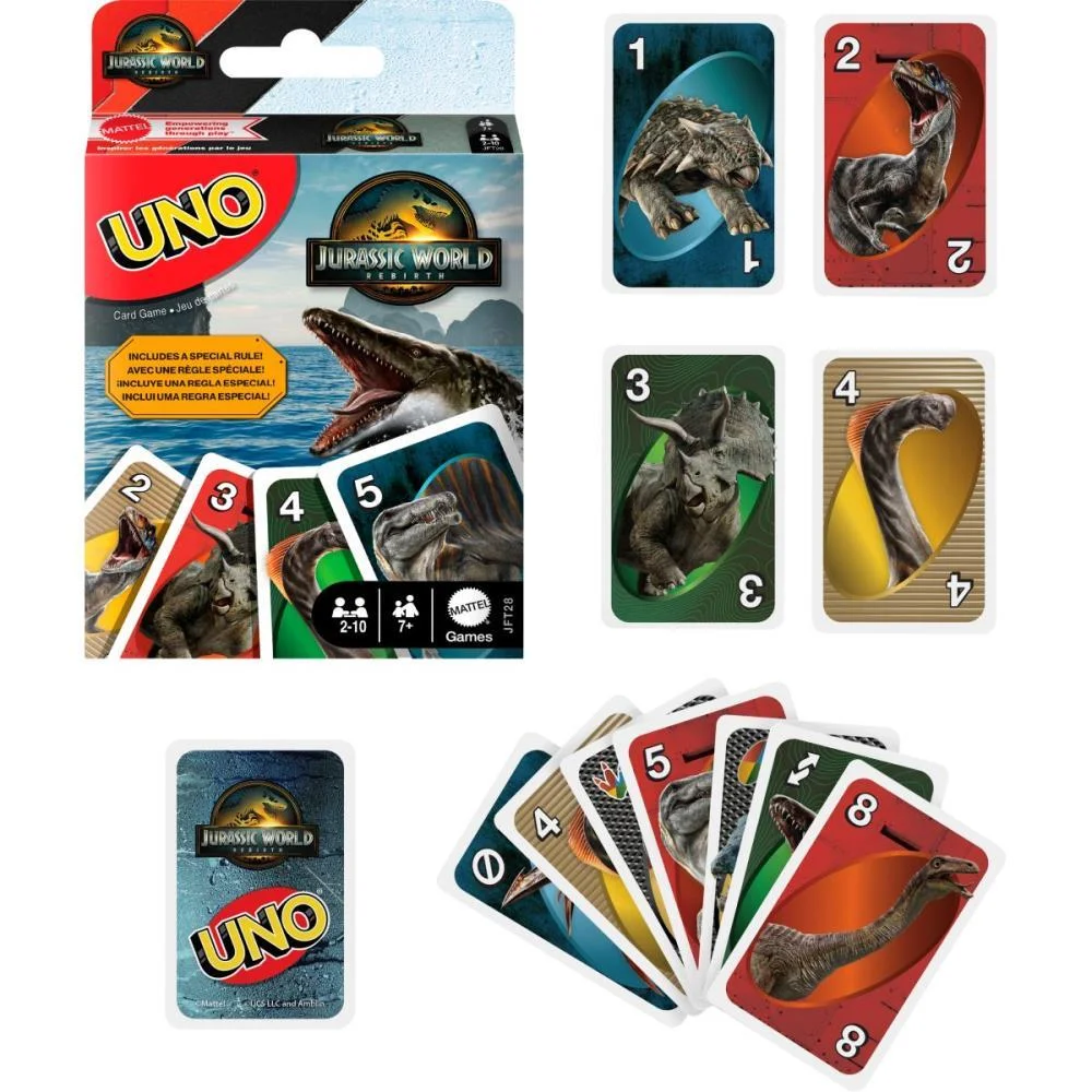 JOGO DE CARTAS UNO JURASSIC WORLD 4 MATTEL (UNIDADE) - imagem 5