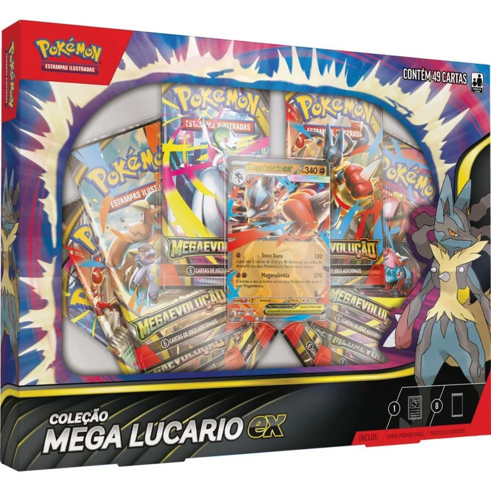 JOGO DE CARTAS POKEMON ME02 MEGA LUCARIO EX COPAG (UNIDADE) - imagem 4