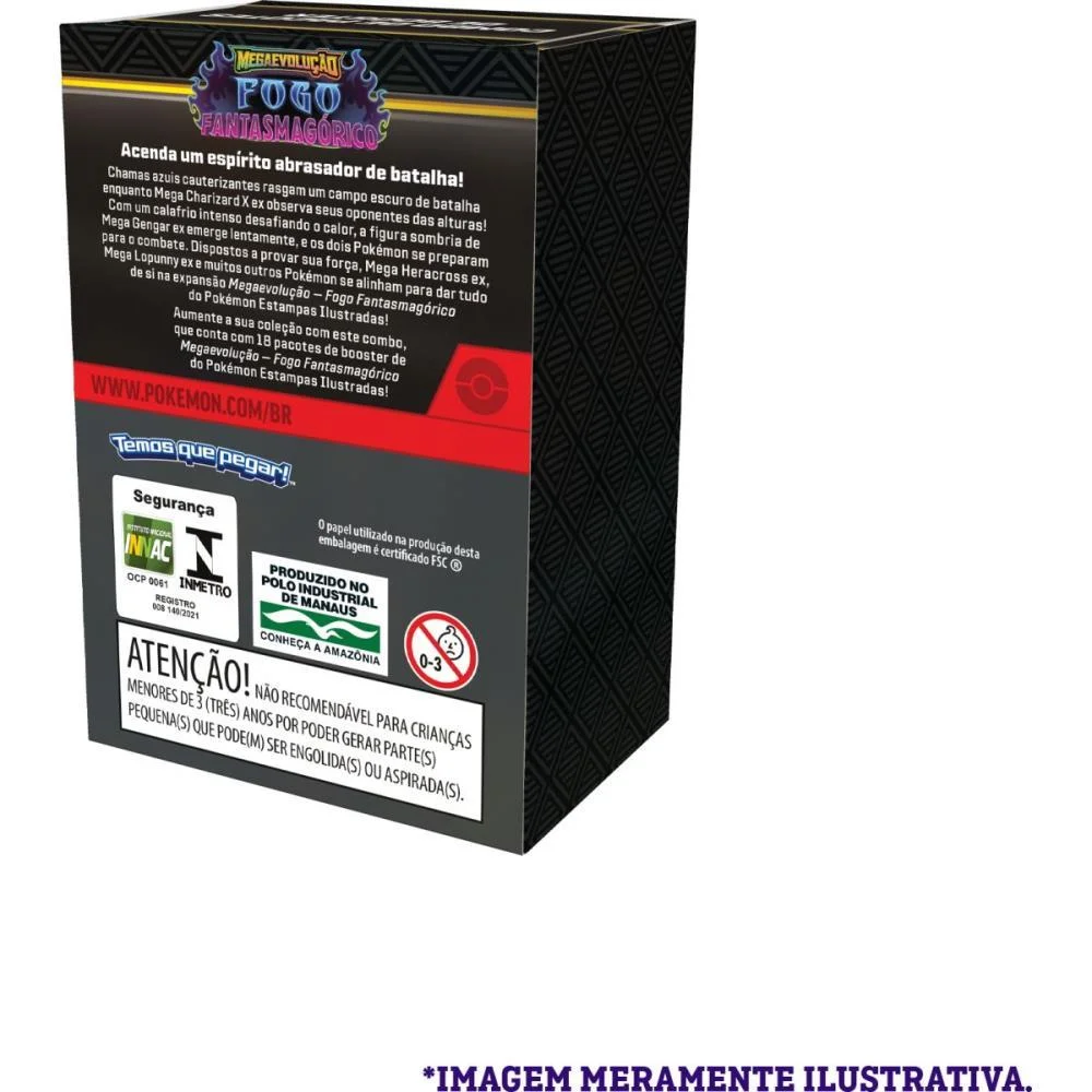JOGO DE CARTAS POKEMON ME02 FOGO FANTASMAGORI COPAG (DP.C/18) - imagem 3