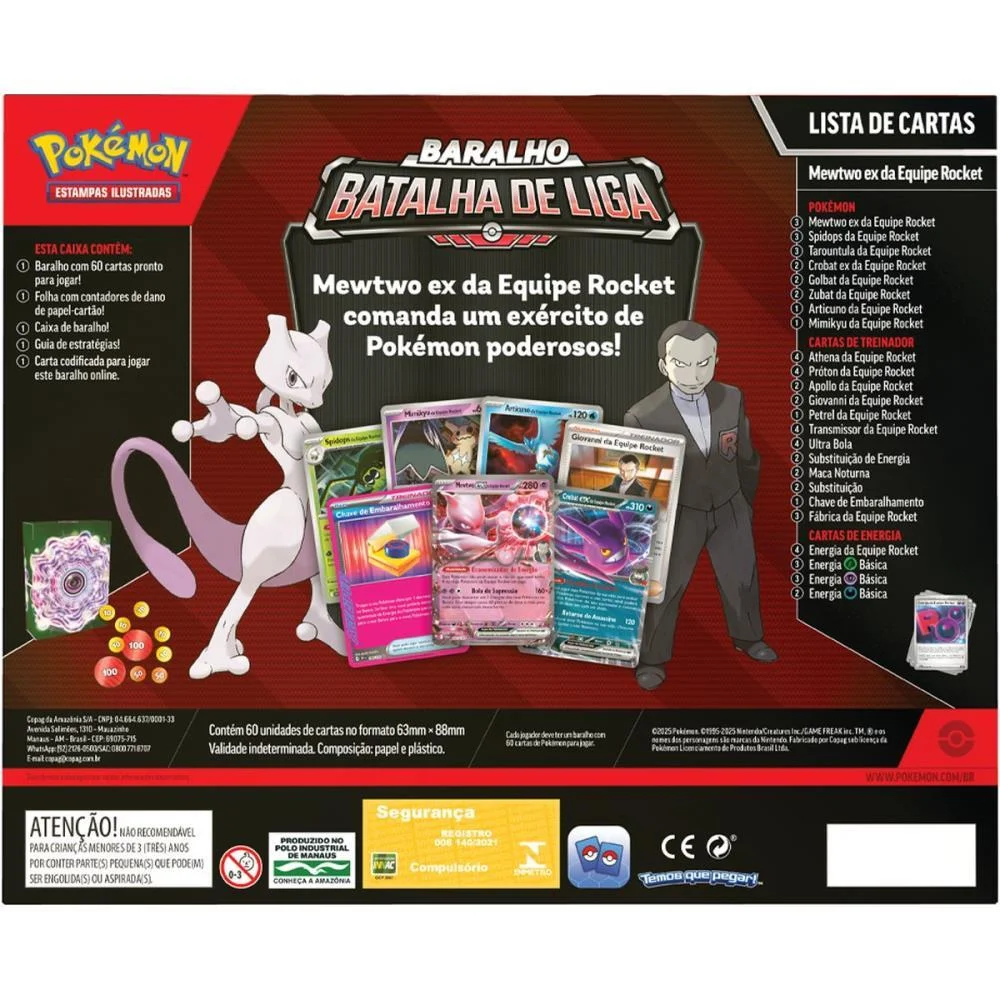 JOGO DE CARTAS POKEMON DECK BATALHA MEWTWO EX COPAG (UNIDADE) - imagem 3
