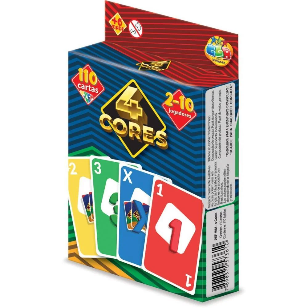 JOGO DE CARTAS 4 CORES C/110 CARTAS GGB PLAST (UNIDADE) - imagem 2