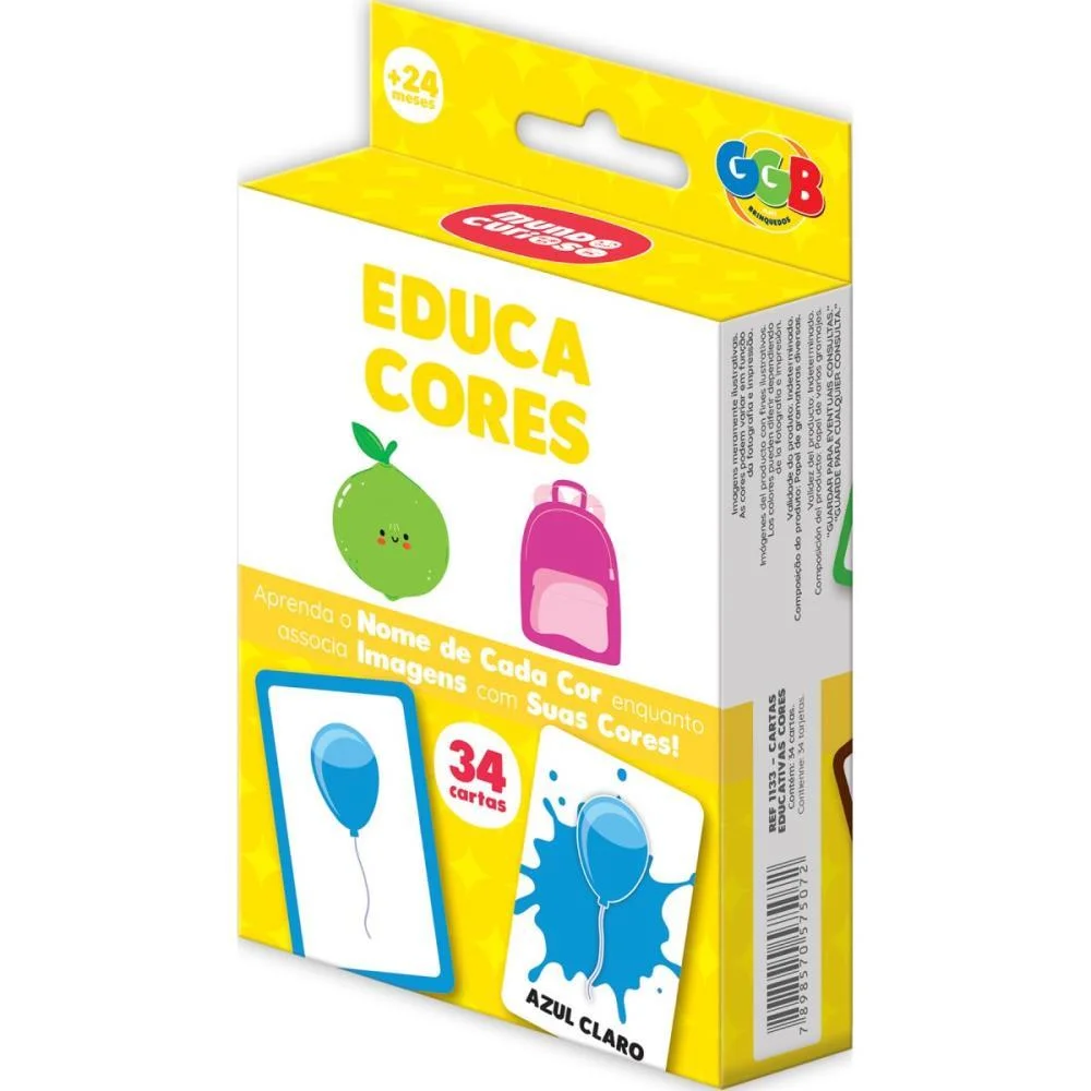 JOGO DE CARTAS EDUCA CORES 34 CARTAS GGB PLAST (UNIDADE) - imagem 4