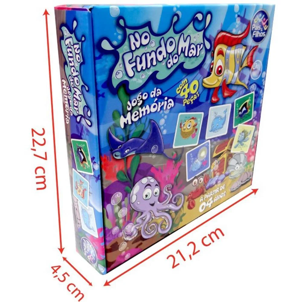 JOGO DA MEMORIA FUNDO DO MAR PAIS E FILHOS (UNIDADE) - imagem 4