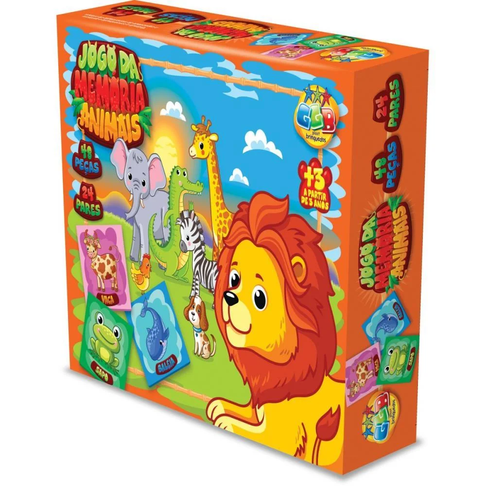 JOGO DA MEMORIA ANIMAIS 48PCS GGB PLAST (UNIDADE) - imagem 2