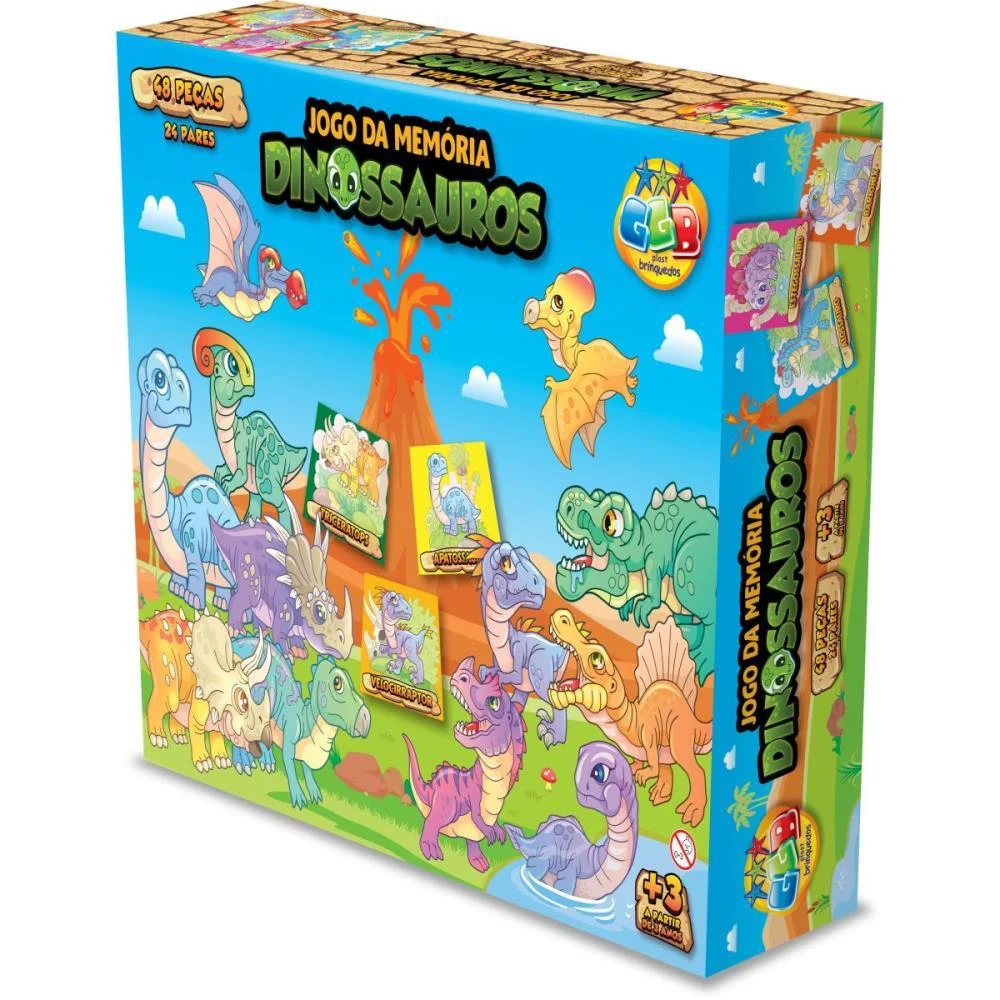 JOGO DA MEMORIA DINOSSAURO 48PCS GGB PLAST (UNIDADE) - imagem 4