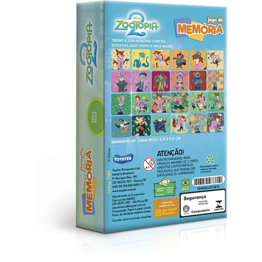 JOGO DA MEMORIA ZOOTOPIA 2 TOYSTER (UNIDADE) - imagem 5
