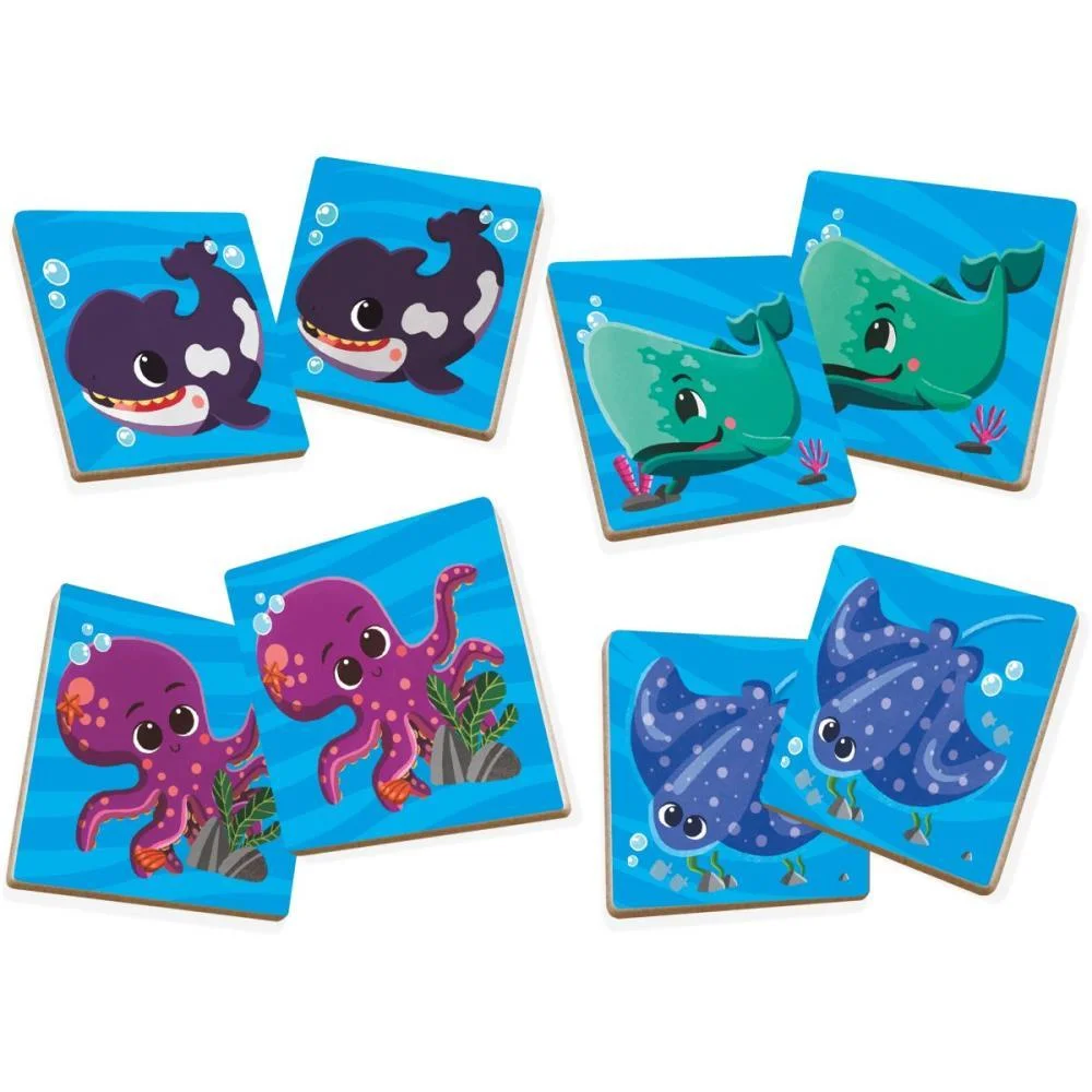 JOGO DA MEMORIA EM MADEIRA AMIGOS DO MAR 24PCS BRINC. DE CRIANCA (UNIDADE) - imagem 4