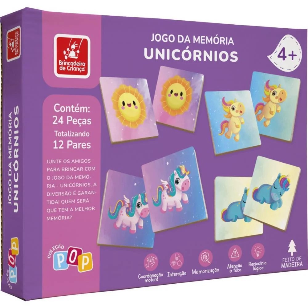 JOGO DA MEMORIA EM MADEIRA UNICONIOS 24PCS BRINC. DE CRIANCA (UNIDADE) - imagem 2