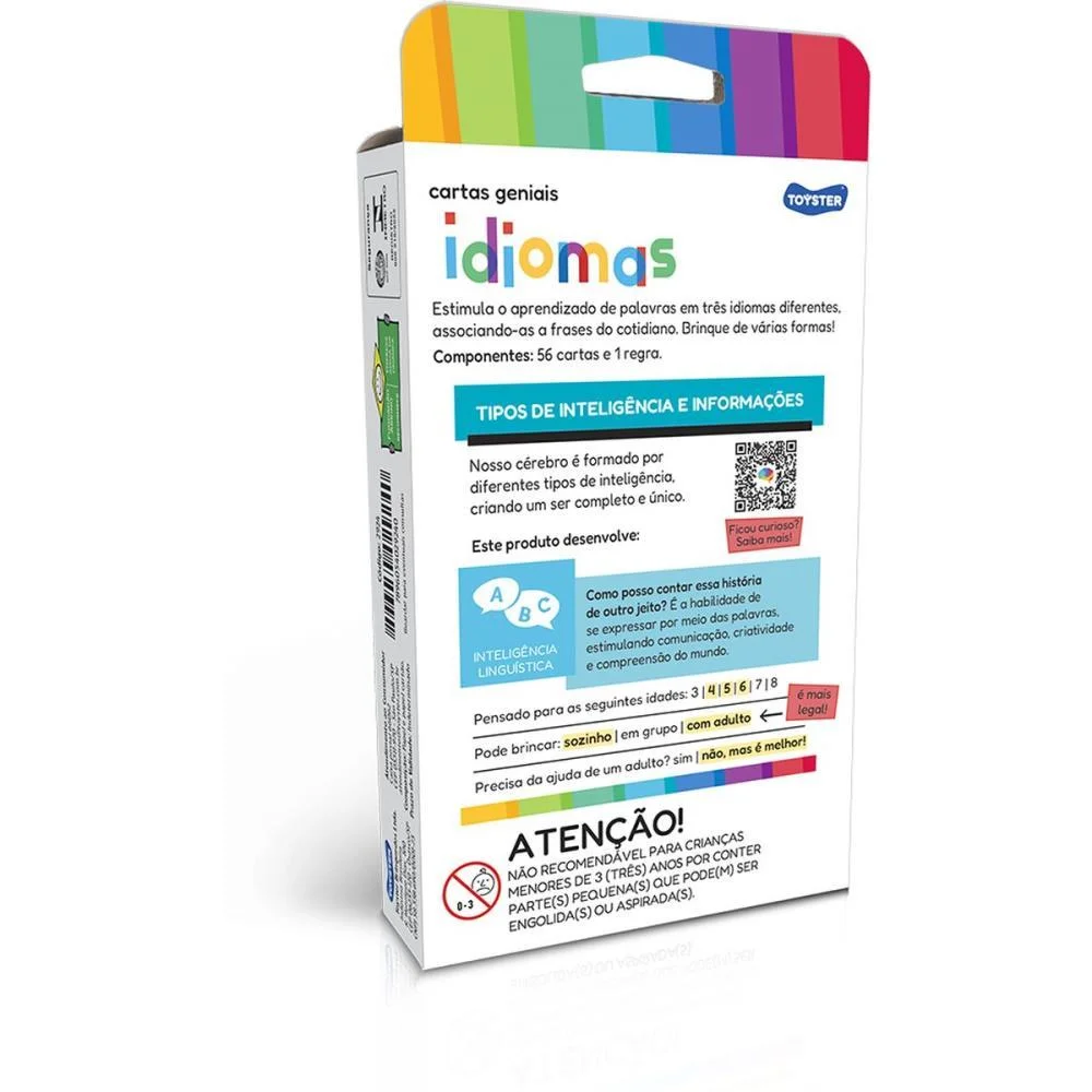 JOGO EDUCATIVO CARTAS GENIAIS IDIOMAS C/36 TOYSTER (UNIDADE) - imagem 5