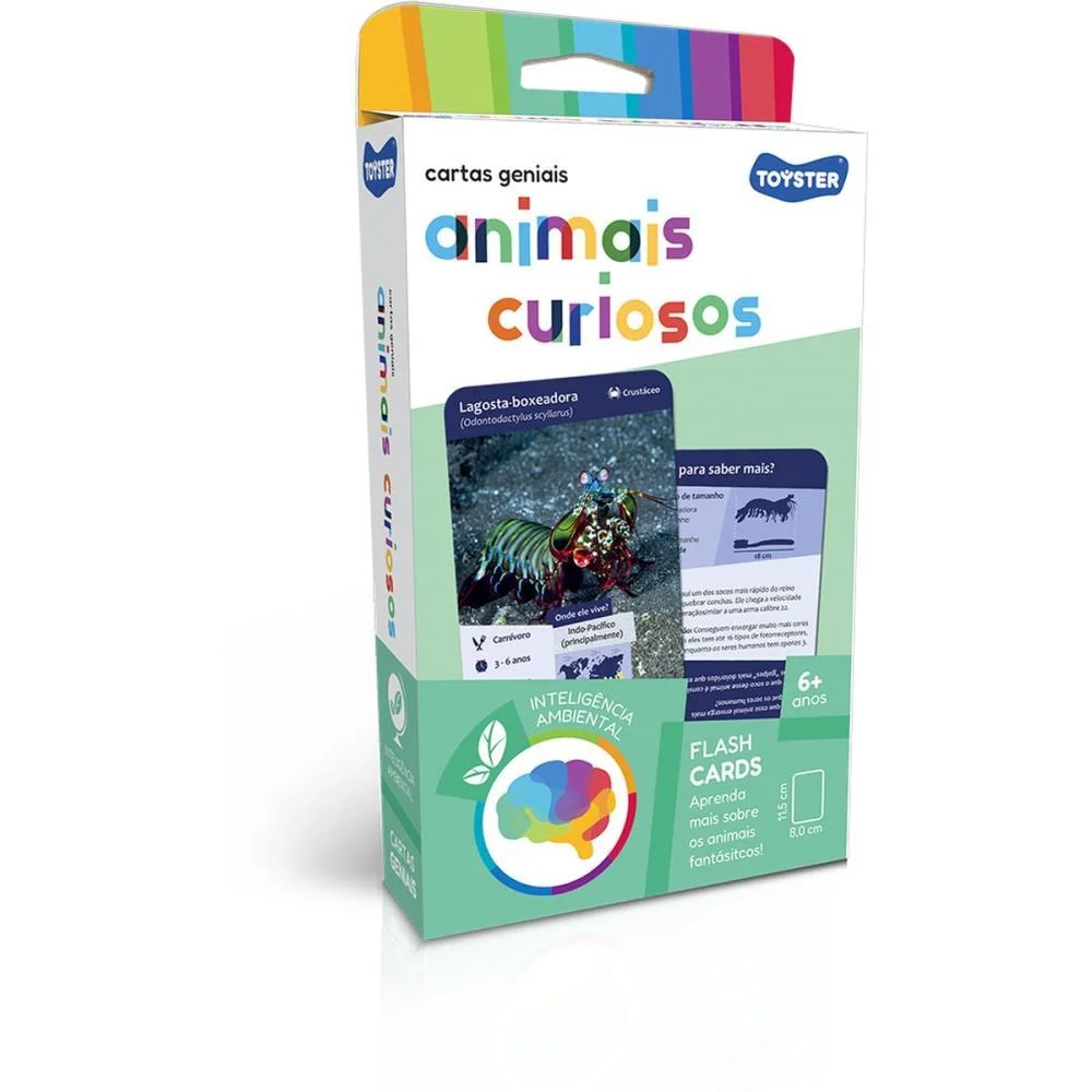 JOGO EDUCATIVO CARTAS GENIAIS ANIMAIS CURIOSO TOYSTER (UNIDADE) - imagem 3