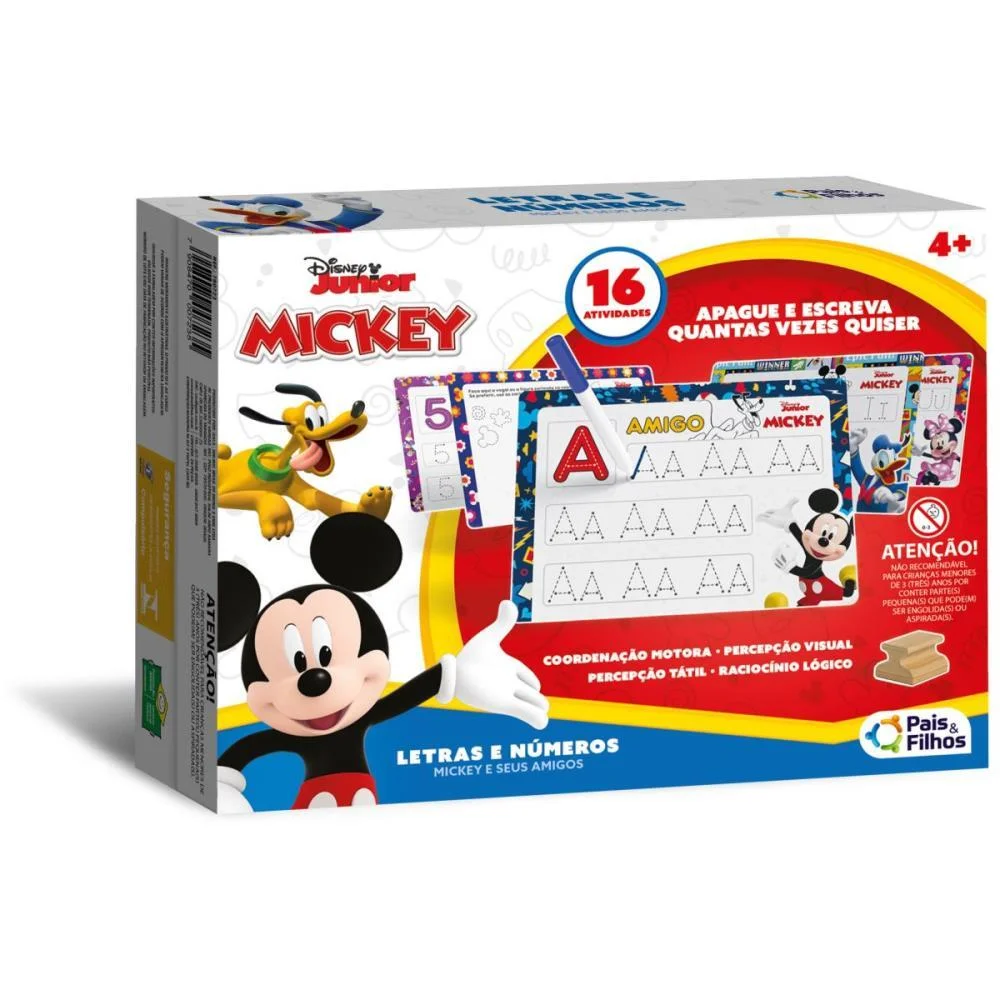 BRINQUEDO PEDAGOGICO MICKEY LETRAS E NUMEROS 16ATIV PAIS E FILHOS (UNIDADE) - imagem 3