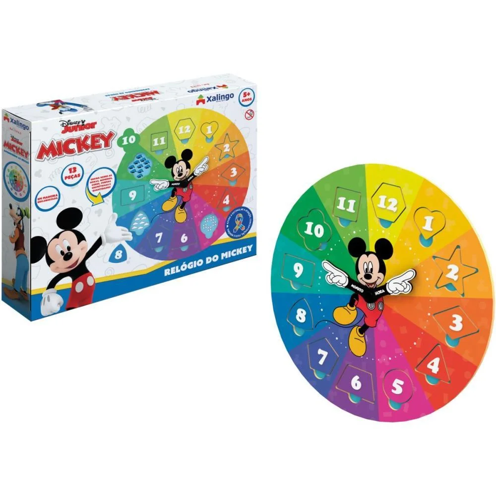 BRINQUEDO PEDAGOGICO MICKEY APRENDENDO AS HORAS XALINGO (UNIDADE) - imagem 4