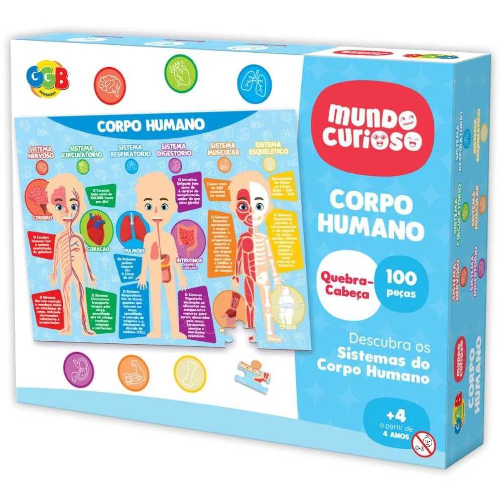 BRINQUEDO PEDAGOGICO CORPO HUMANO 100 PCS GGB PLAST (UNIDADE) - imagem 2