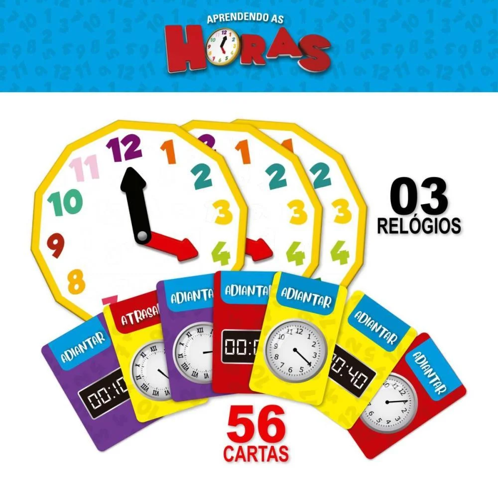 BRINQUEDO PEDAGOGICO APRENDENDO AS HORAS PAIS E FILHOS (UNIDADE) - imagem 4