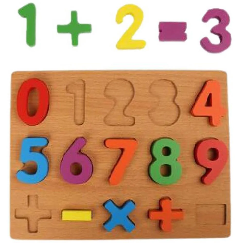 BRINQUEDO PEDAGOGICO MADEIRA NUMEROS E SINAIS PAIS E FILHOS (UNIDADE) - imagem 2