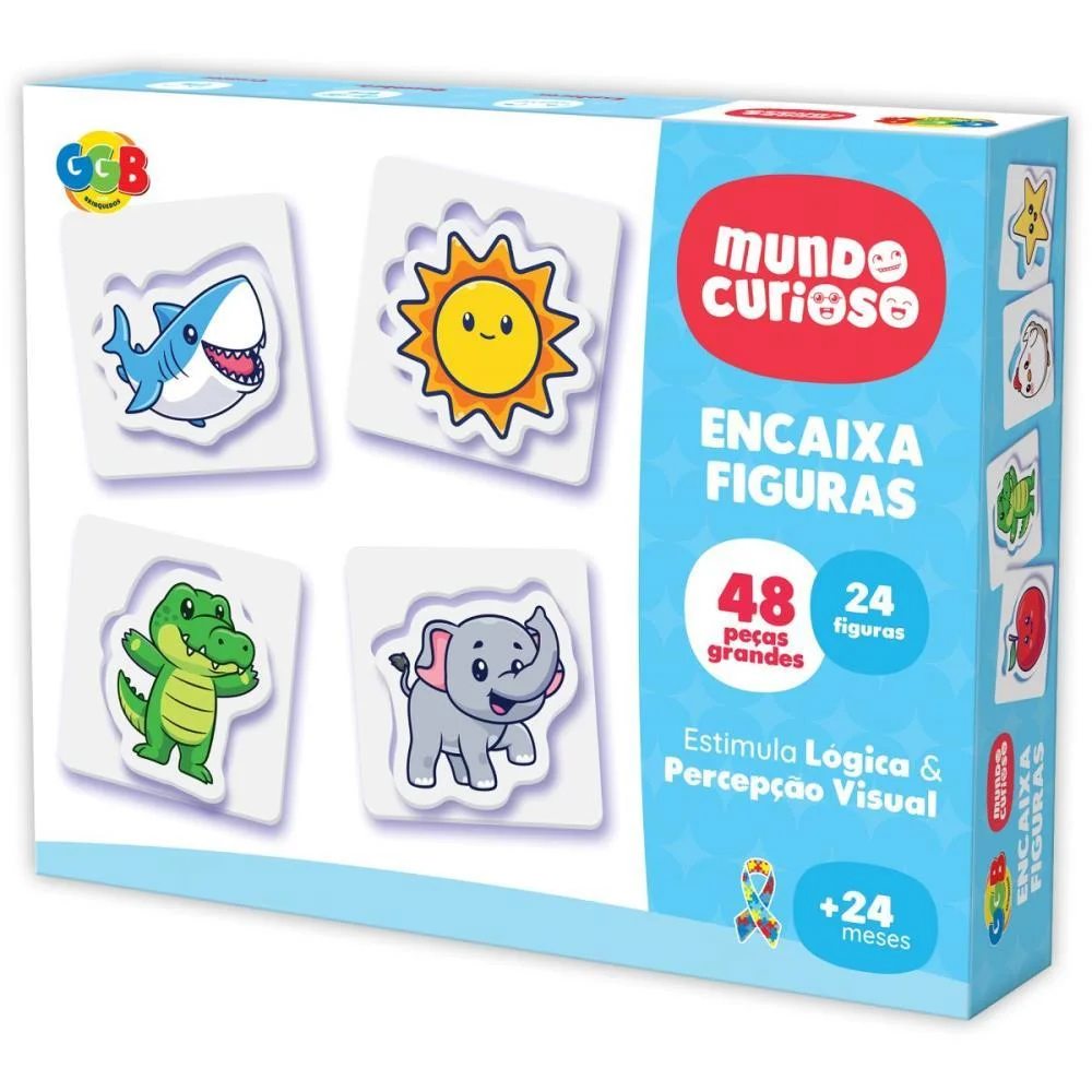 BRINQUEDO PEDAGOGICO ENCAIXA FIGURAS 48 PCS GGB PLAST (UNIDADE) - imagem 2