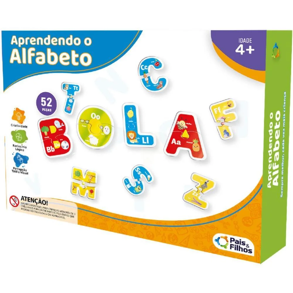 BRINQUEDO PEDAGOGICO APRENDENDO O ALFABETO PAIS E FILHOS (UNIDADE) - imagem 4