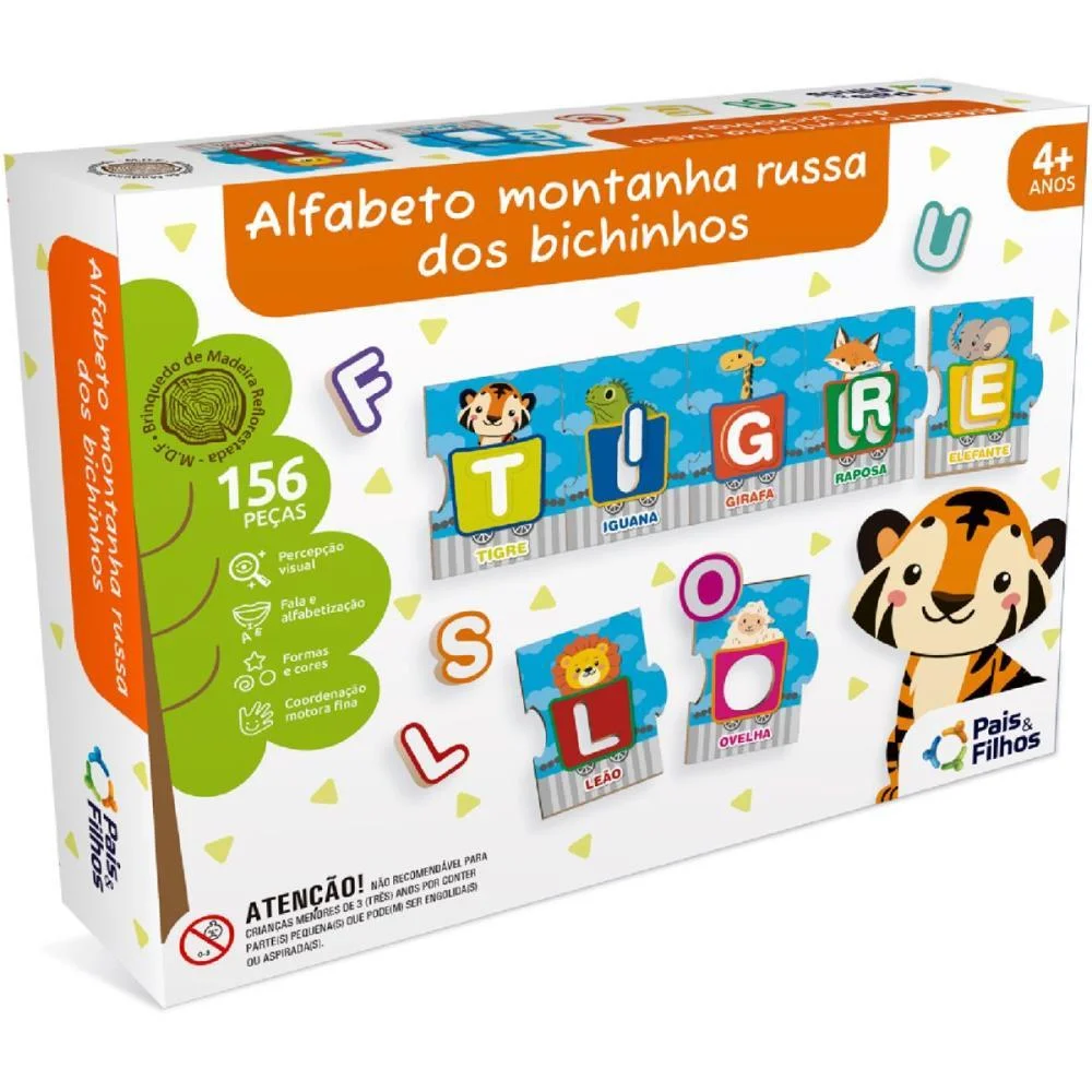 BRINQUEDO PEDAGOGICO ALFABETO MONTANHA RUSSA DOS BI PAIS E FILHOS (UNIDADE)