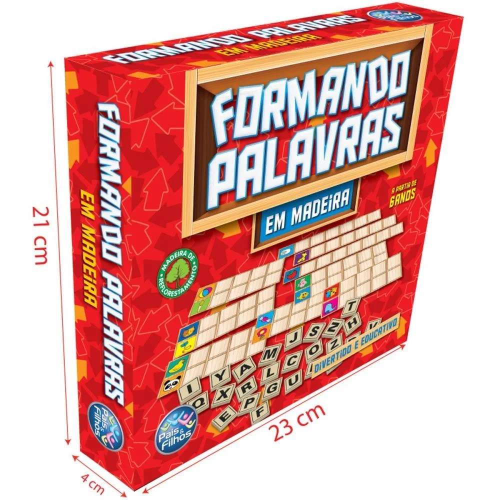 BRINQUEDO PEDAGOGICO MADEIRA FORMANDO PALAVRAS PAIS E FILHOS (UNIDADE) - imagem 4