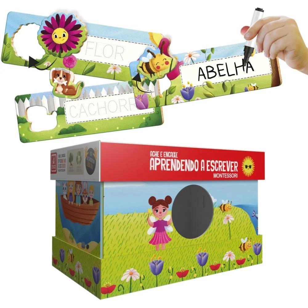 BRINQUEDO PEDAGOGICO MADEIRA ACHE E ENCAIXE APREND.ESCREVER BRINC. DE CRIANCA (UNIDADE) - imagem 2