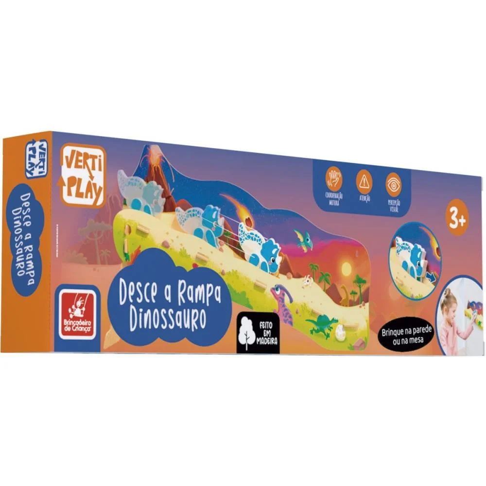 BRINQUEDO PEDAGOGICO MADEIRA DESCE A RAMPA DINOSSAURO BRINC. DE CRIANCA (UNIDADE) - imagem 4