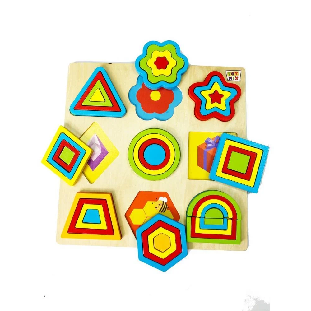 BRINQUEDO PEDAGOGICO MADEIRA ENCAIXE DIVERTIDO FORMAS/CORES TOY MIX (UNIDADE) - imagem 3