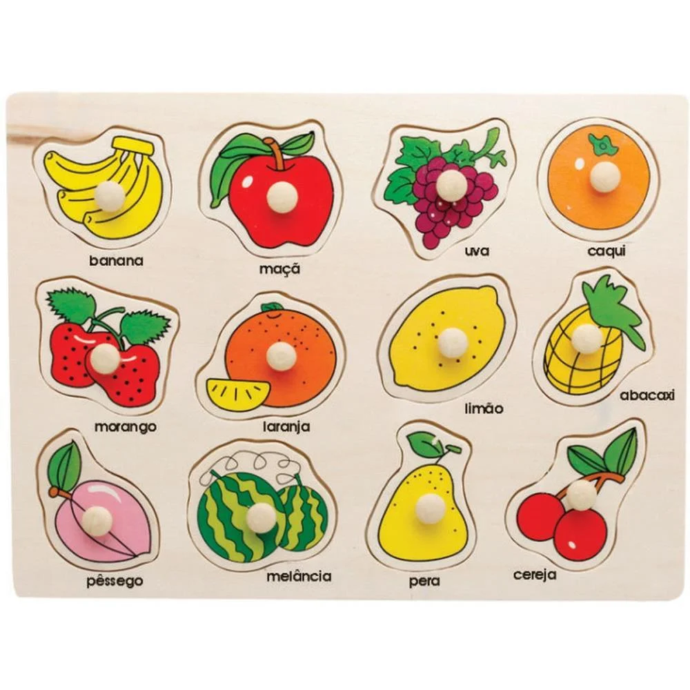 BRINQUEDO PEDAGOGICO MADEIRA ENCAIXE DIVERTIDO FRUTAS TOY MIX (UNIDADE) - imagem 2