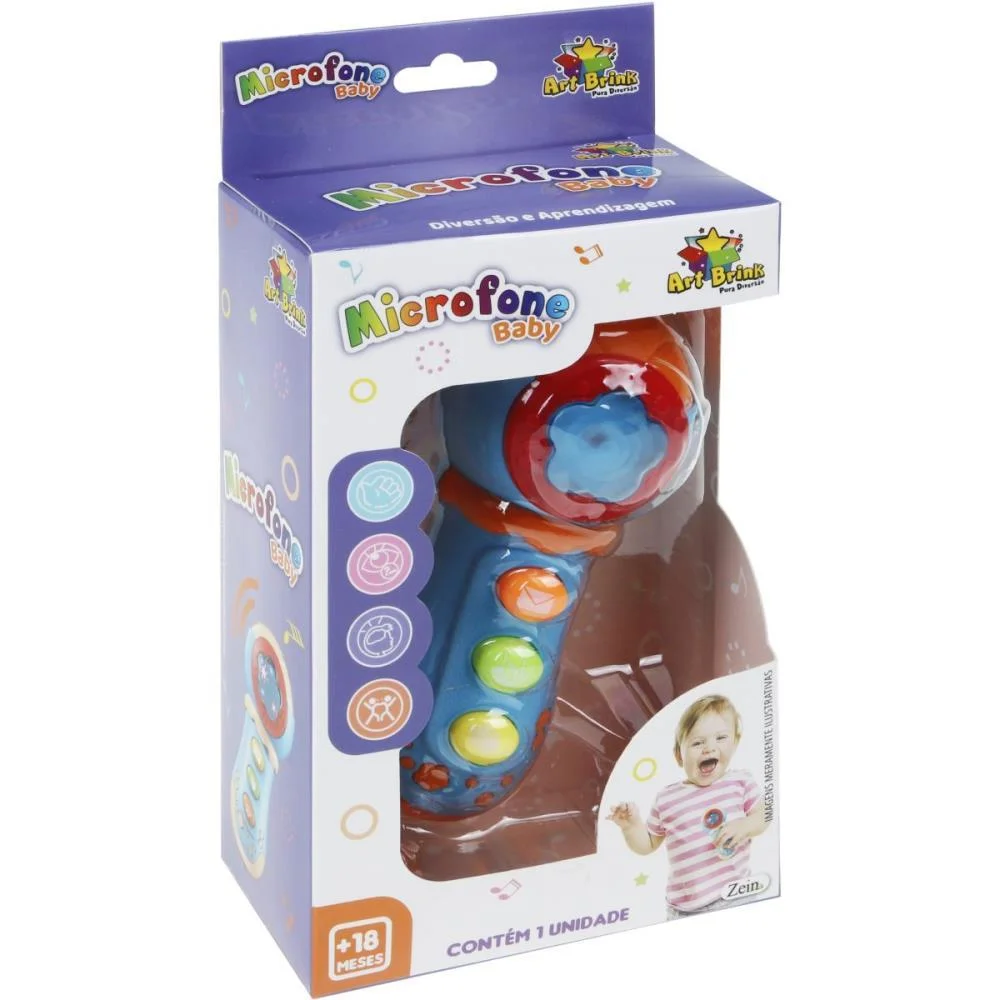 INSTRUMENTO MUSICAL MICROFONE BABY C/LUZ E SOM ART BRINK (UNIDADE) - imagem 7