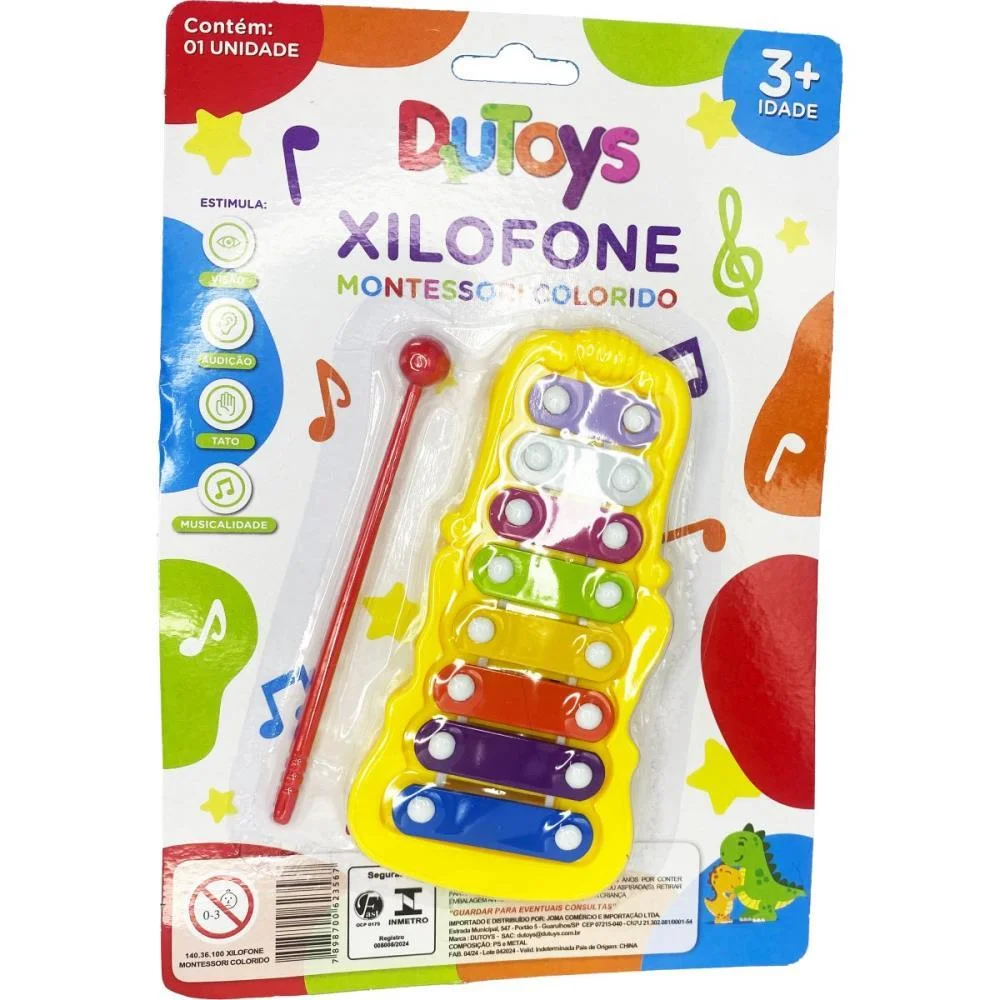 INSTRUMENTO MUSICAL XILOFONE MONTESSORI COLORIDO TOY MIX (UNIDADE) - imagem 2