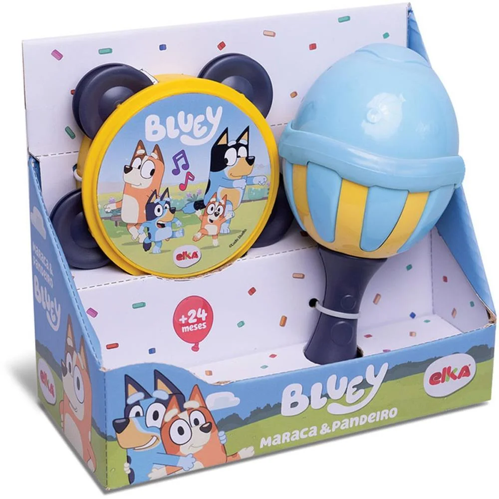 INSTRUMENTO MUSICAL BLUEY MARACA E PANDEIRO ELKA (UNIDADE) - imagem 3