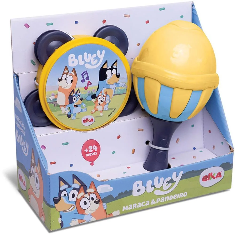 INSTRUMENTO MUSICAL BLUEY MARACA E PANDEIRO ELKA (UNIDADE) - imagem 4