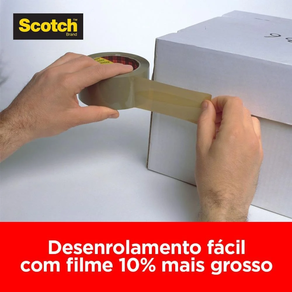 FITA PARA EMPACOTAMENTO SCOTCH 5802 TRANSP. 45MMX45M. 3M (PCT.C/04) - imagem 5