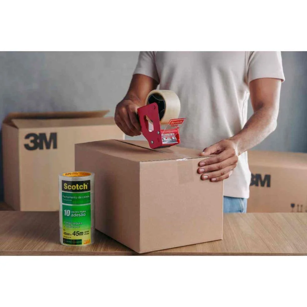 FITA PARA EMPACOTAMENTO SCOTCH 5802 TRANS.45X45M+DISPE 3M (KITC/108) - imagem 9
